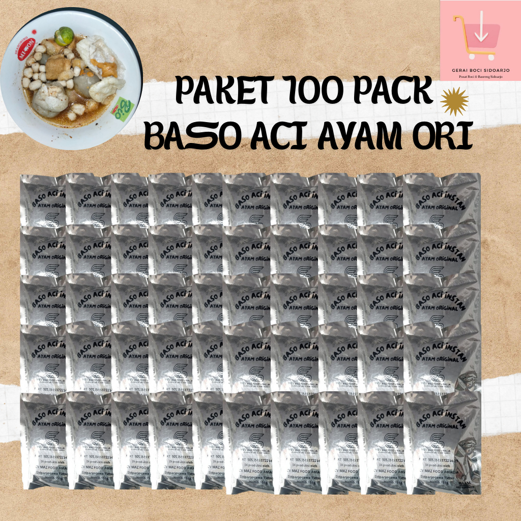 

PAKET RESELLER 100PACK BASO ACI AYAM SUWIR ORIGINAL MAZFOOD