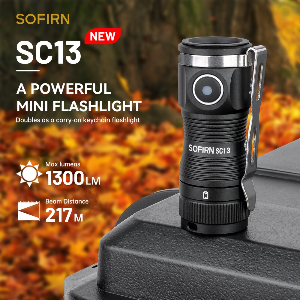 SOFIRN SC13 1300 lumens Rechargeable EDC 18350 Flashlight Senter