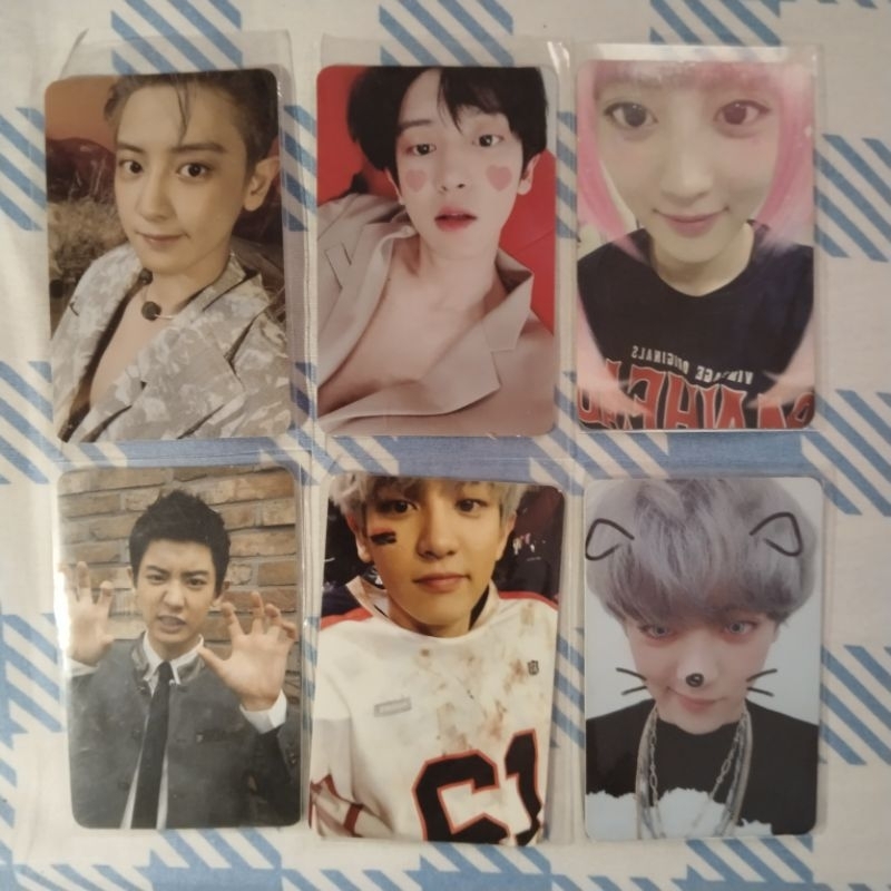 OFFICIAL PHOTOCARD CHANYEOL EXO ( dont fight the feeling, love me right, love shot, for life wig pin