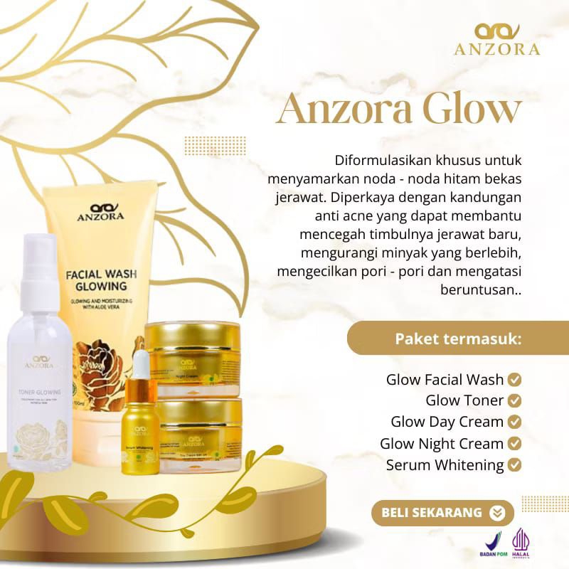 Anzora skincare paket glow/paket acne/paket glow bpom/anzora/skincare anzora