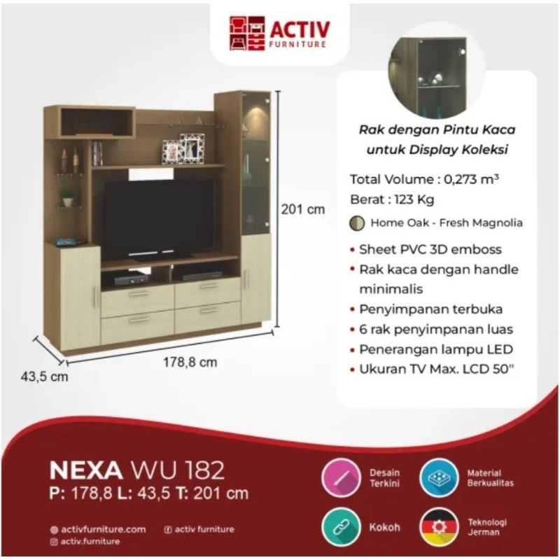Lemari TV minimalis modern / bofet TV / lemari hias NEXA WU 182