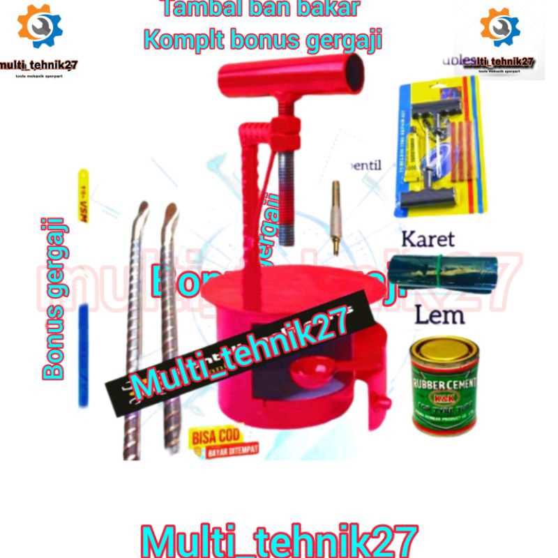 ALAT TAMBAL BAN KOMPLIT SEPEDA MOTOR tambal ban bakar dan tubles tubeles cukil ban lem perekat kunci