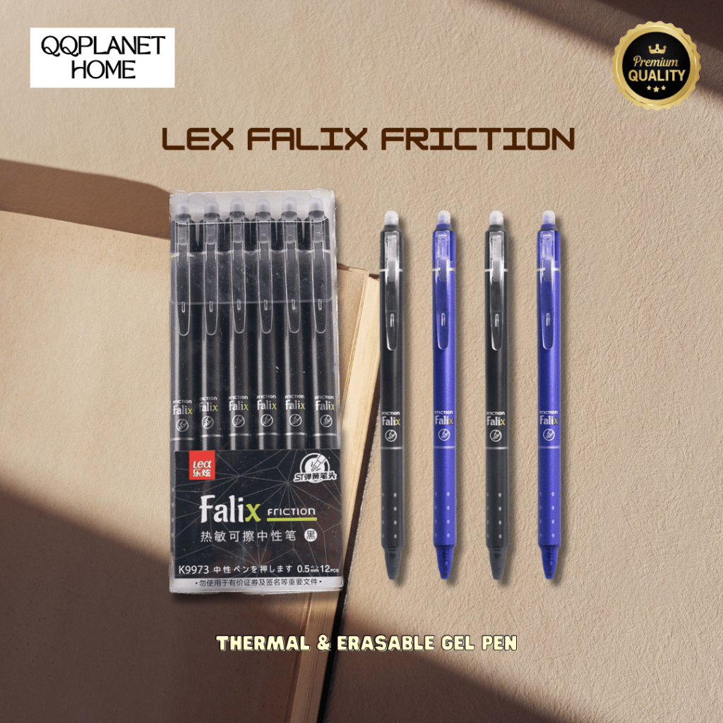 

[QQPLANET HOME] Pulpen Hapus Falix Friction Clicker Eraseable Pen Dapat Dihapus 1 SET/12 Pcs