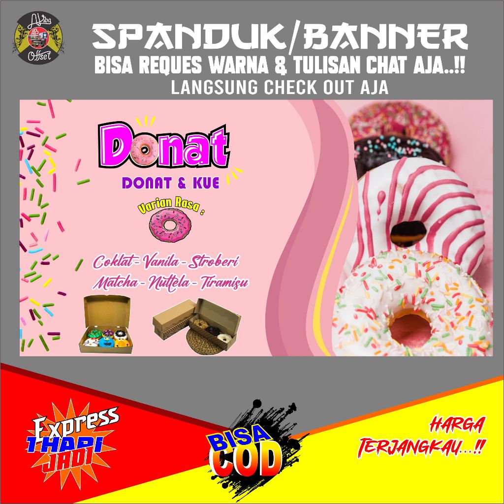 SPANDUK BANNER DONAT 155 CUSTOM