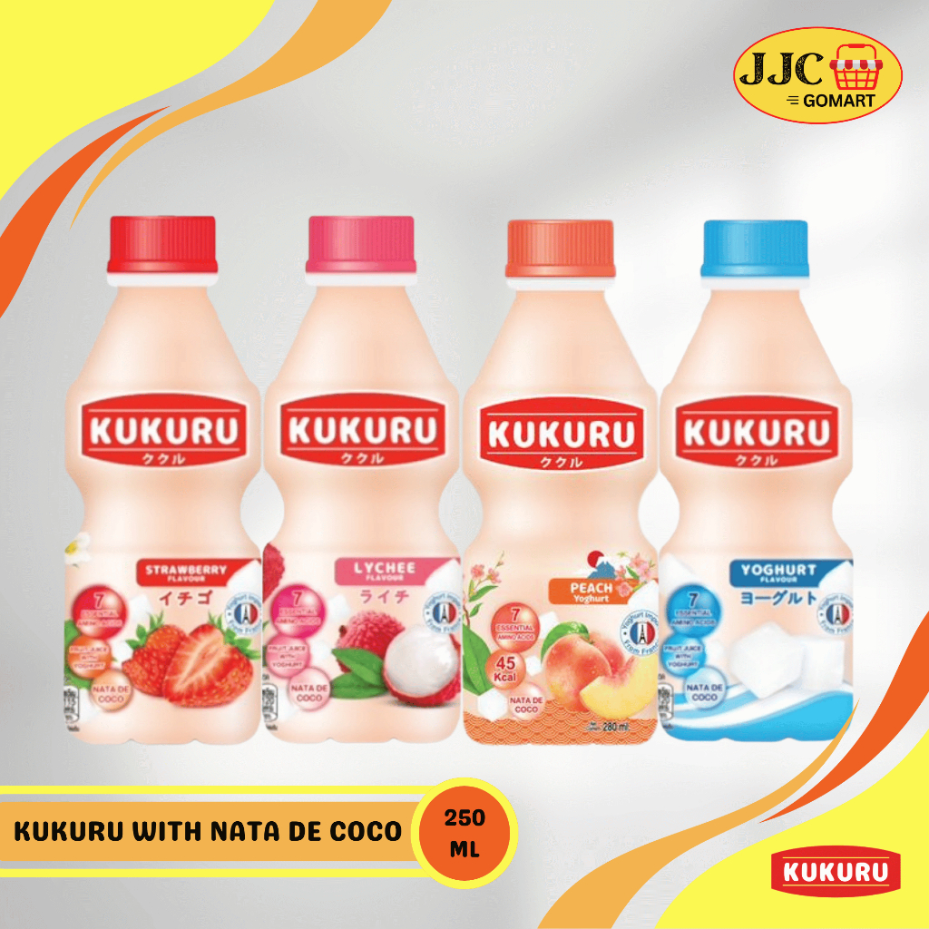 

Kukuru Yoghurt Drink 250ml | Peach | Yoghurt | Stawberry | Lychee | Minuman Yoghurt