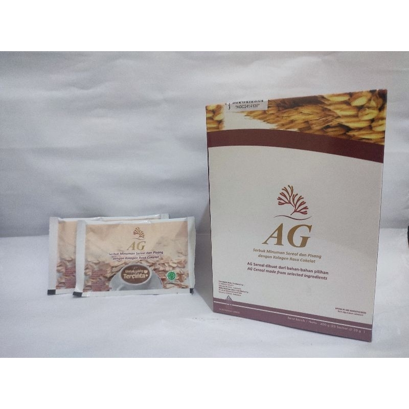 

AG Serbuk Minuman Sereal dan Pisang dengan Kolagen Rasa Cokelat 1 BOX isi 20sachet