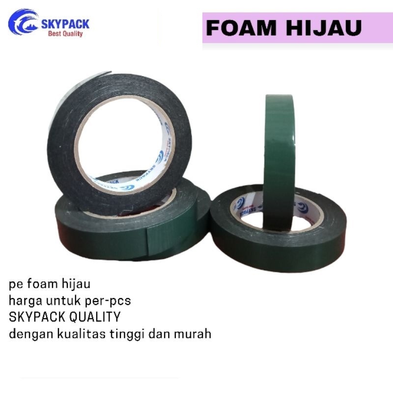 

DOUBLE TAPE FOAM / DOUBLE TAPE SPOON HIJAU SKYPACK UKURAN 12mm/24mm