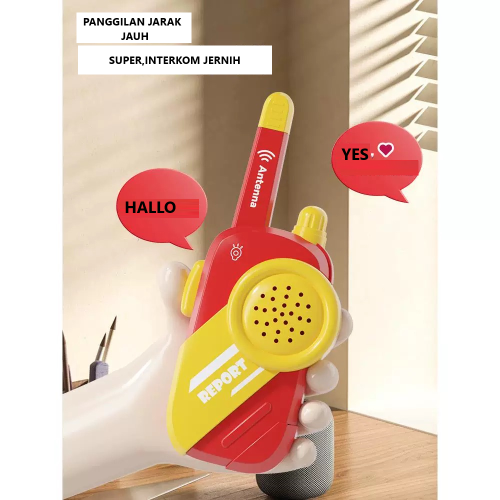 Mainan Anak 2PCS ANTENNA REPORT HAPPY GROWTH JM11587 Mainan HT Suara Walkie Talkie Anak RB6