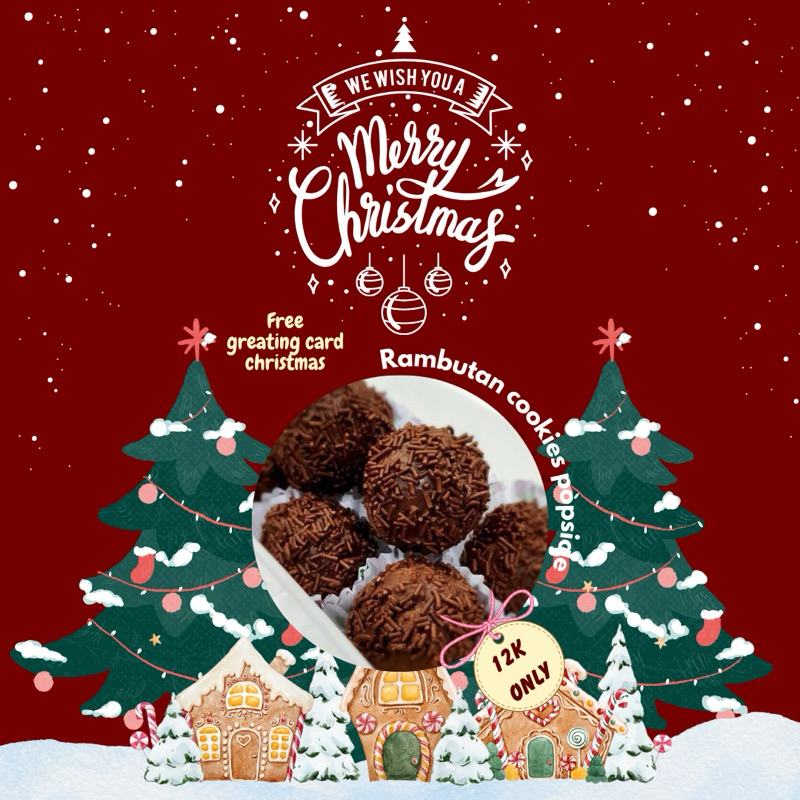 

Hampers Christmas Rambutan Cookies Pops FREE GREATING CARD // kue rambutan // bola-bola cokelat