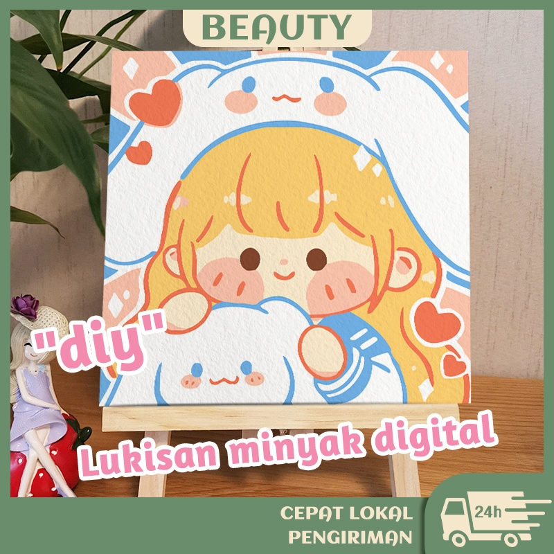 

Paint By Number 20x20 Carton DIY Painting Kit Canvas Digital Melukis Mewarnai Anak