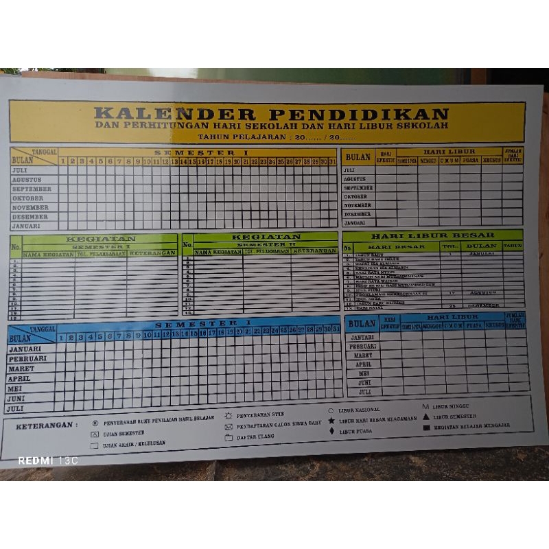 

Papan Data Kalender Pendidikan Uk. 120x80 Sablon