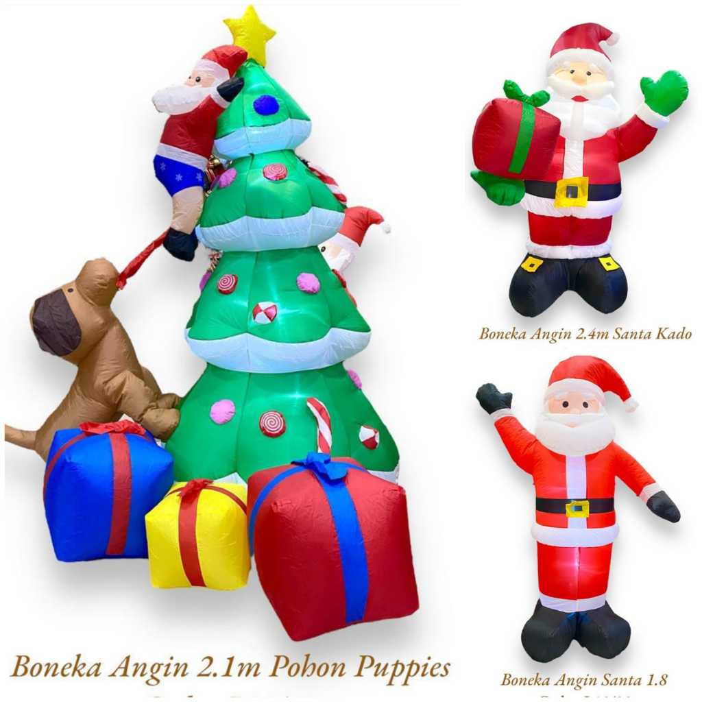 Boneka angin Pohon natal angin dekorasi natal santa angin balon santa balon pohon natal boneka santa