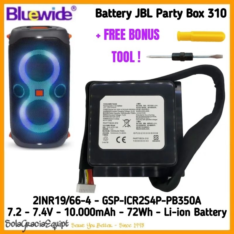 Batre / Baterai / Battery JBL PartyBox / Party Box 310 GSP-ICR2S4P-PB350A  7.4V 10Ah 72Wh