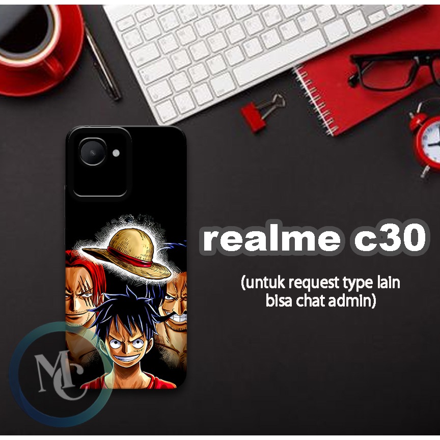 CC4/ Softcase karet lentur untuk realme c30/Motif karakter anime one piece/case realme c30/kesing re