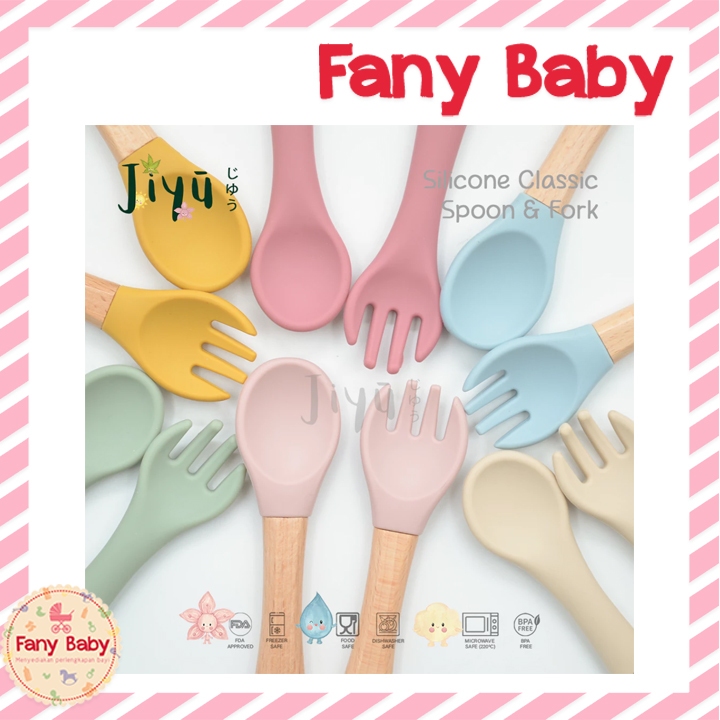 JIYU SILICONE CLASSIC LEARNING SPOON & FORK