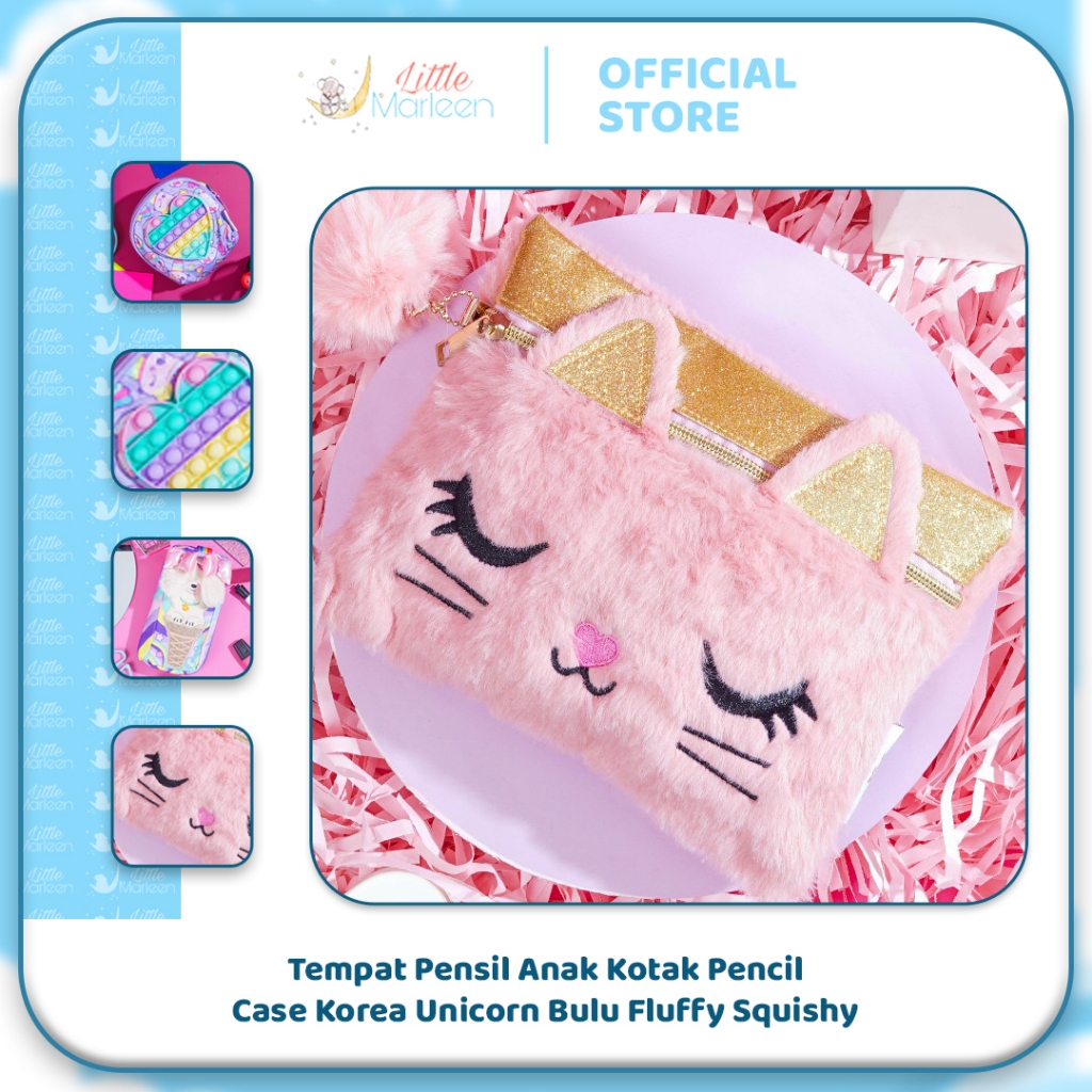 

Tempat Pensil Anak Kotak Pencil Case Korea Unicorn Bulu Fluffy Squishy