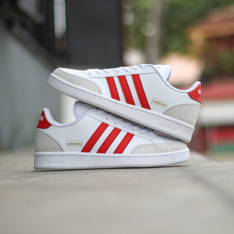 ( GRAND COURT PUTIH MERAH) Spatu Sepatu Sneakers Adidas Samba Casual Og Pria Wanita Original Putih G