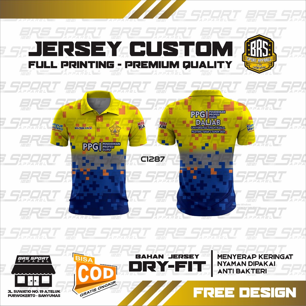 KAOS JERSEY MURAH PPG PJOK GURU CUSTOM PRIA WANITA FULL PRINTING KUALITAS PREMIUM