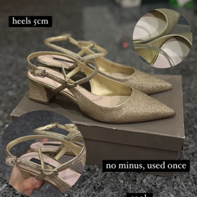 BBYS | Preloved Charles & Keith Cnk Gold Heels