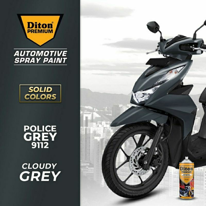 #MAU# Cat Semprot Diton Premium 9112 Police Grey 400ml Abu Abu Tua Polisi Solid Cat Spray Duco Diton