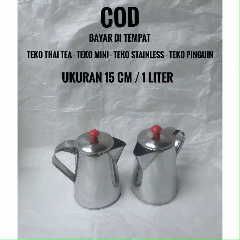 teko thai tea / teko mini / teko pinguin / teko kopi corong pendek 15cm