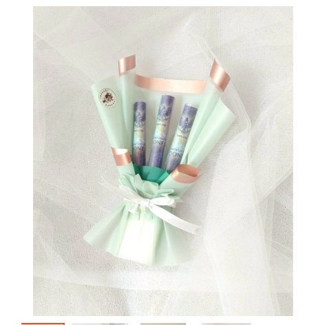 Buket Bucket Uang Kosongan Mini Kecil Mungil Isi 3 Lembar gulungan Amplop THR***