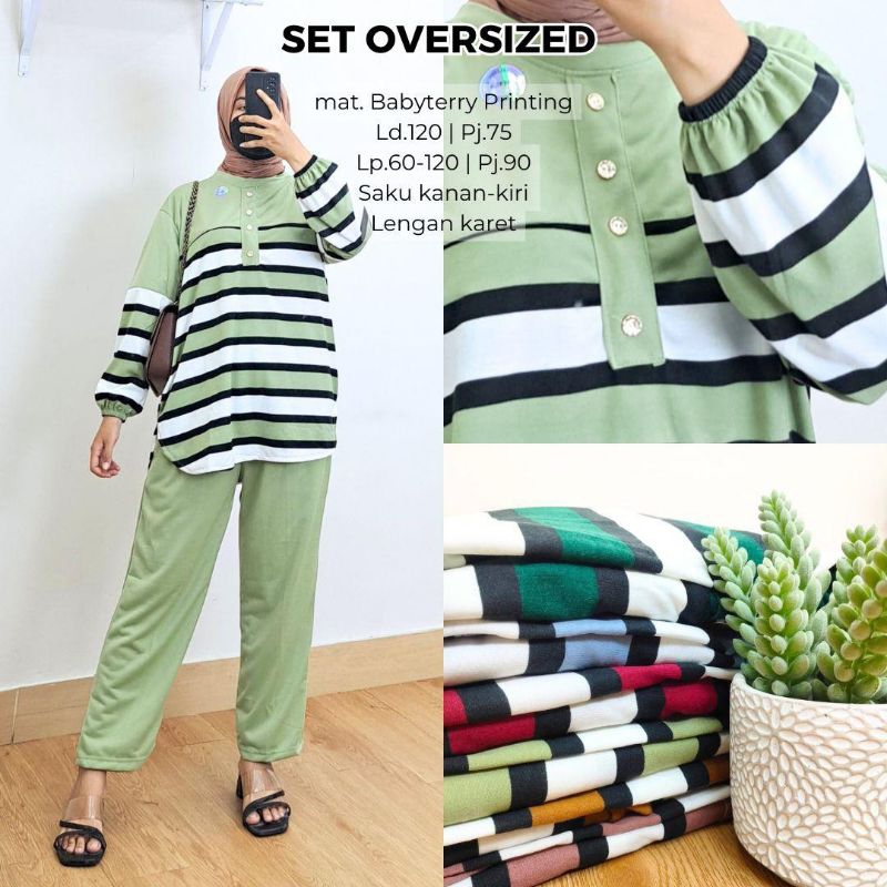 SETELAN WANITA PREMIUM ONE SET CELANA KULOT CARGO MOTIF SALUR KAOS COMBED BESAR SETCEL TERBARU ORIGI
