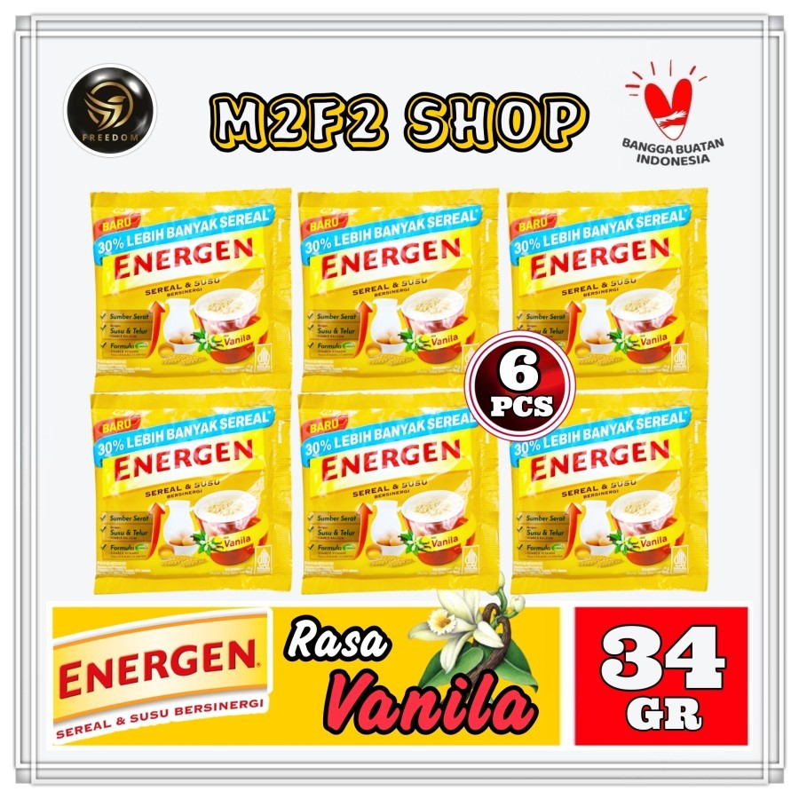 

Energen Sereal dan Susu Bersinergi Rasa Vanila | Vanilla Sachet - 34 gr (Kemasan 6 Pcs)