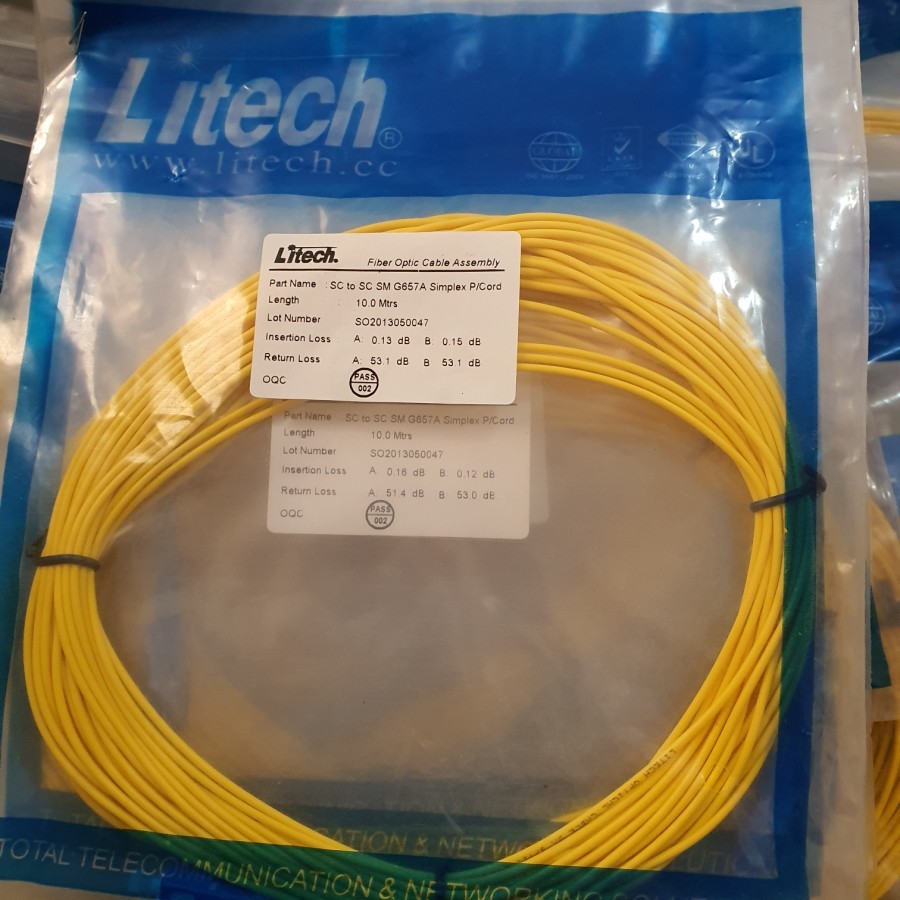 Patch Cord SC/UPC-SC/UPC Single Mode Simplex 5 Meter FO/Fiber Optic/Optik  Fiber Optic Patch Cord Op