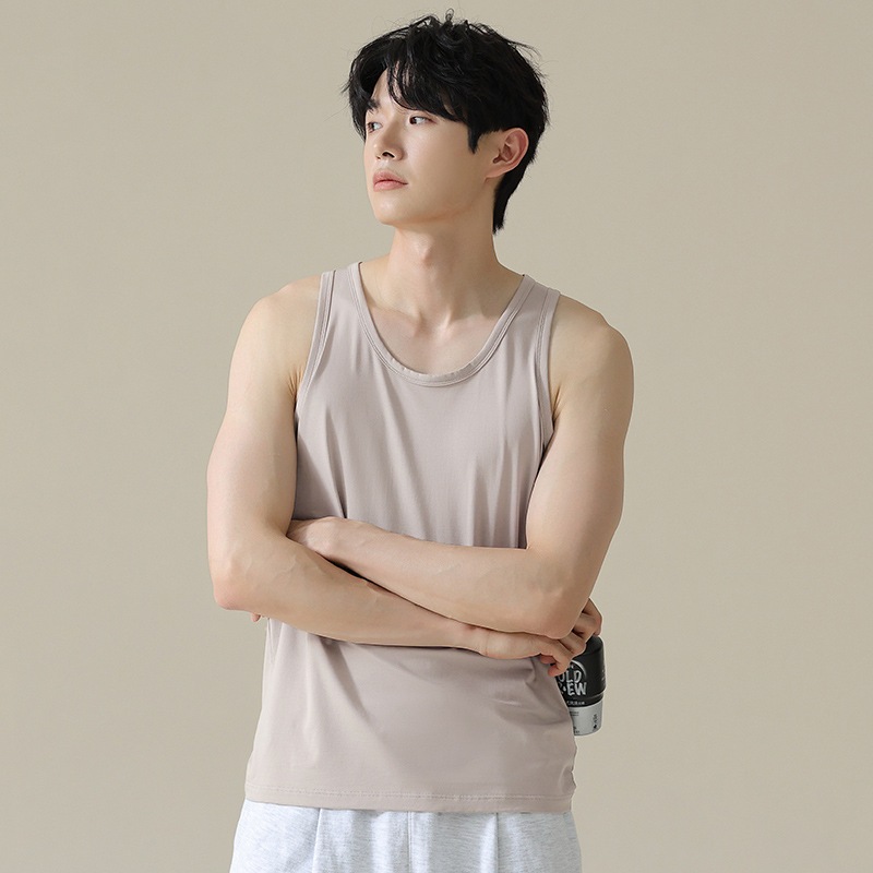 GLEEVANO - Kaos Singlet Pria Dewasa basic tanktop Gym Bahan Katun Bamboo 30s Supersoft