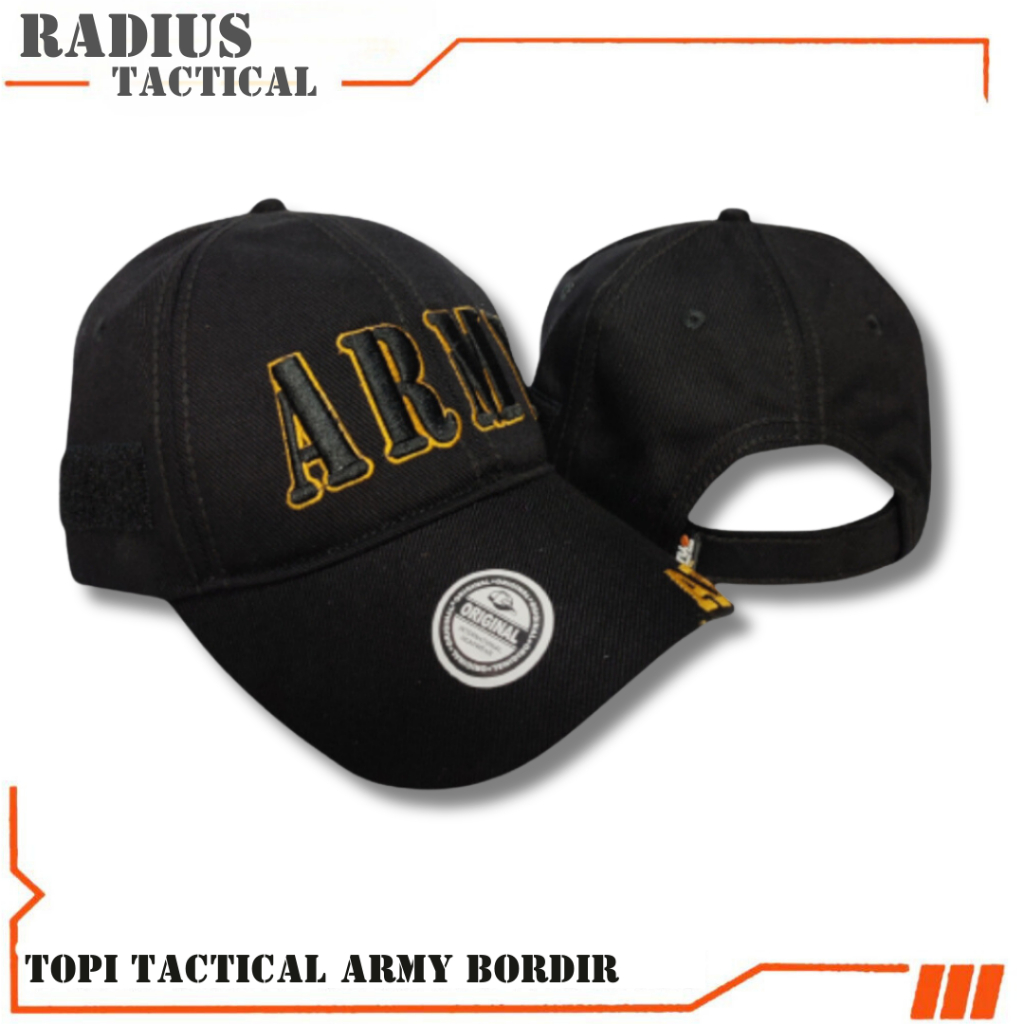 Topi import bahan berkualitas Velcro | Topi Army | Topi Tactical Army bordier