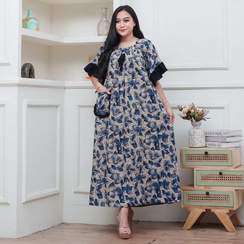 DASTER BUSUI BAHAN RAYON JUMBO LD 130 MOTIF TERBARU l DASTER HOMEDRESS KEKINIAN ADEM LD 130 MUAT BB 