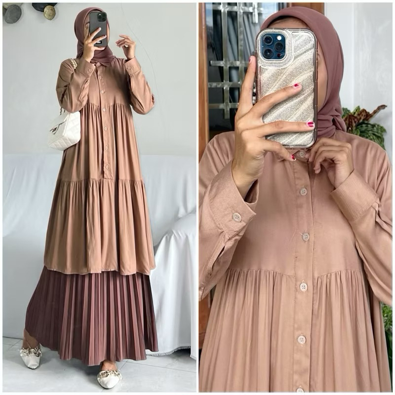 ADELE LONG TUNIK JUMBO LD 110 & 130 SUSUN RAYON TWILL PREMIUM