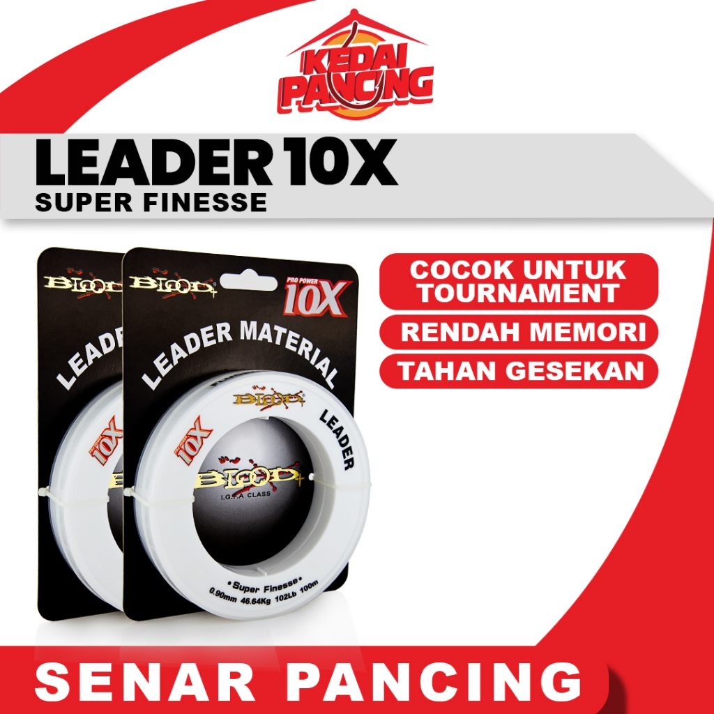 SENAR PANCING LEADER BLOOD POWER 10X FLUOROCARBON 100M