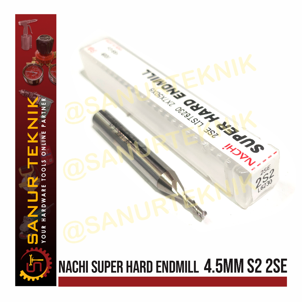 NACHI Super Hard Endmill 2 Flute / Mata Bor Miling 4.5mm 4.5 mm S2 2SE