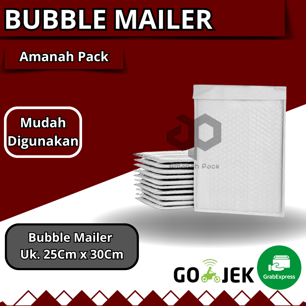 

BUBBLE MAILER 25x30 Plastik Packing / Kantong Polybubble / Amplop Bubble Mailer - Bubble Bag / Banyak Ukuran