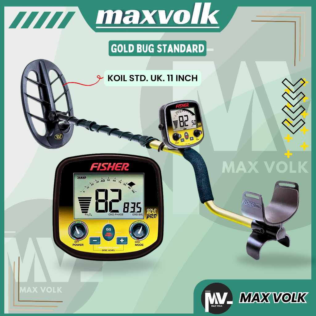 ⭐METAL DETECTOR FISHER GOLD BUG STANDARD COIL 11" Digital Multifungsi Metal Detector Dengan Presisi 