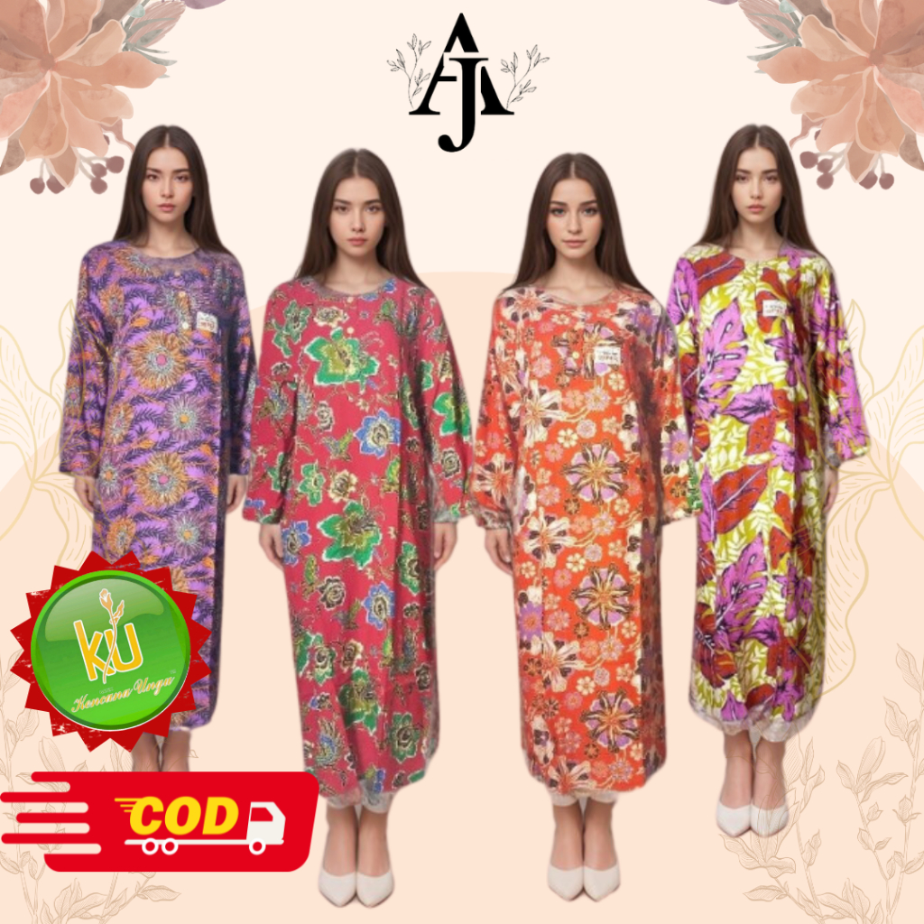 Daster long dress Daster Panjang KENCANA UNGU ORI Tangan Panjang Busui Label merah Super