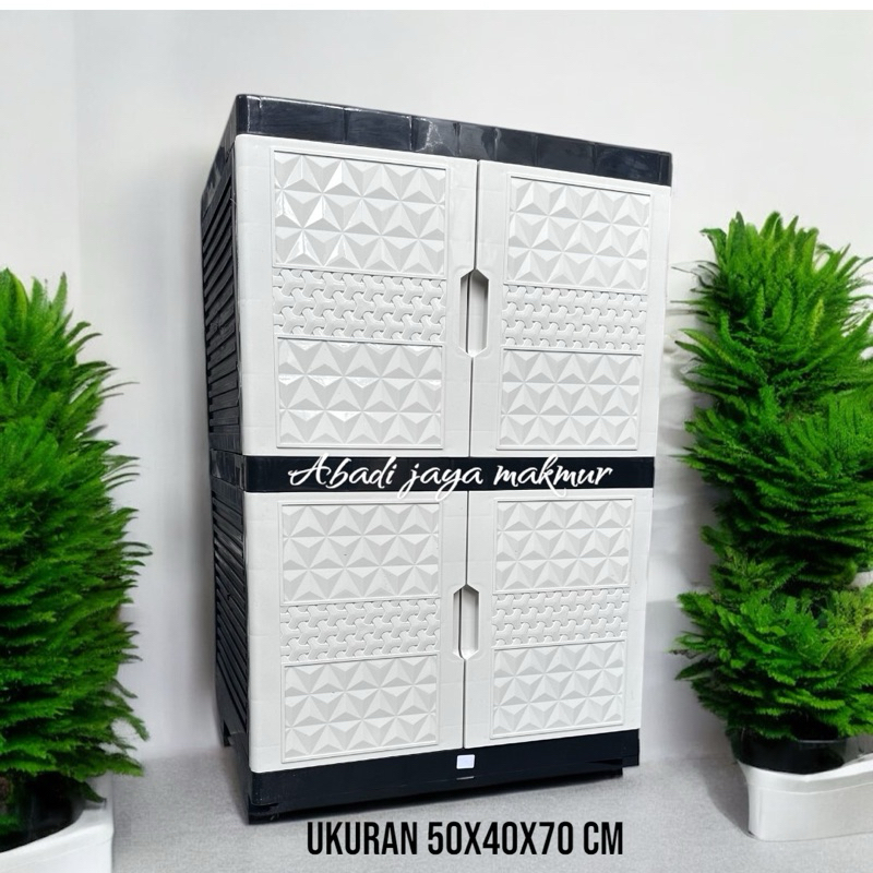 lemari plastik mini susun 2 / lemari 2 susun  / lemari pakaian plastik