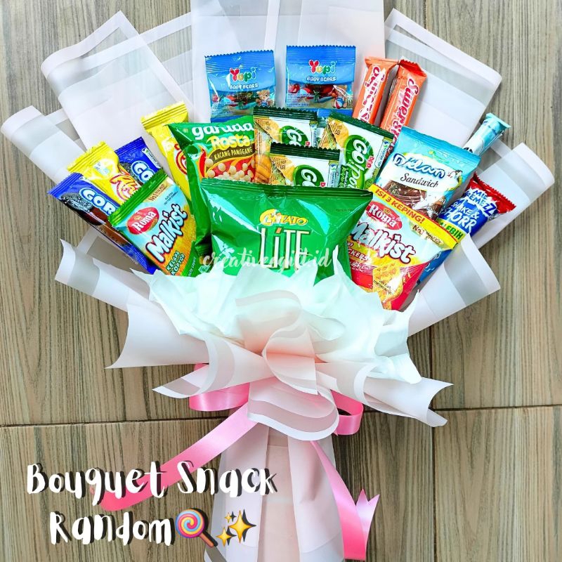 

Snack Bouquet Colour - Snack Bucket Warna Warni - Snack Buket Murah - Buket Snack Random - Buket Jajanan