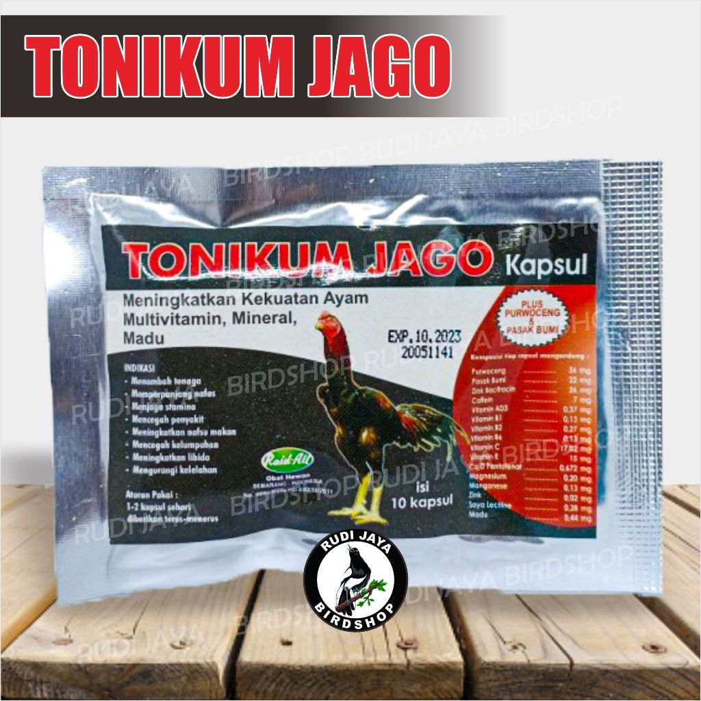 TONIKUM JAGO PLUS PURWOCENG PASAK BUMI 1 SACHET VITAMIN AYAM ADUAN MENAMBAH TENAGA STAMINA POWER