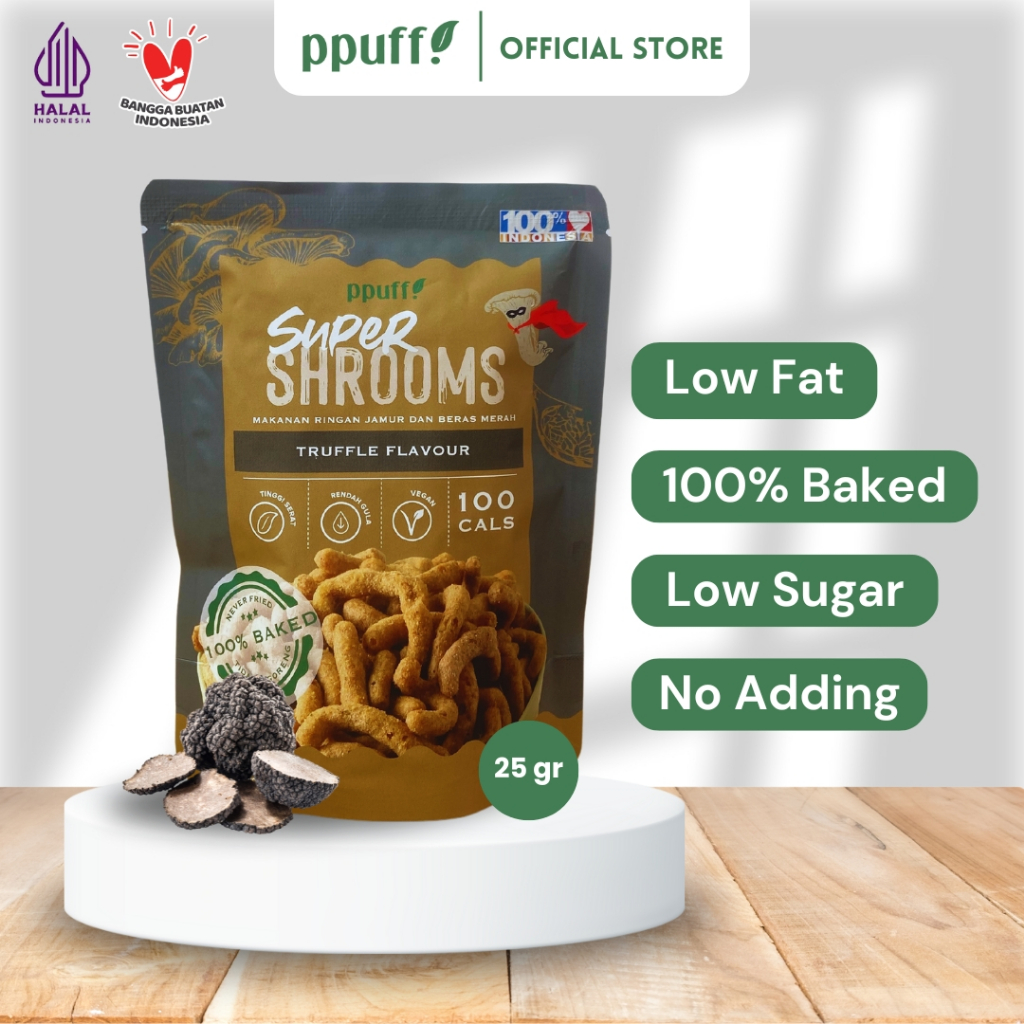 

Ppuff! Supershrooms Truffle [25g] Snack sehat rendah kalori!