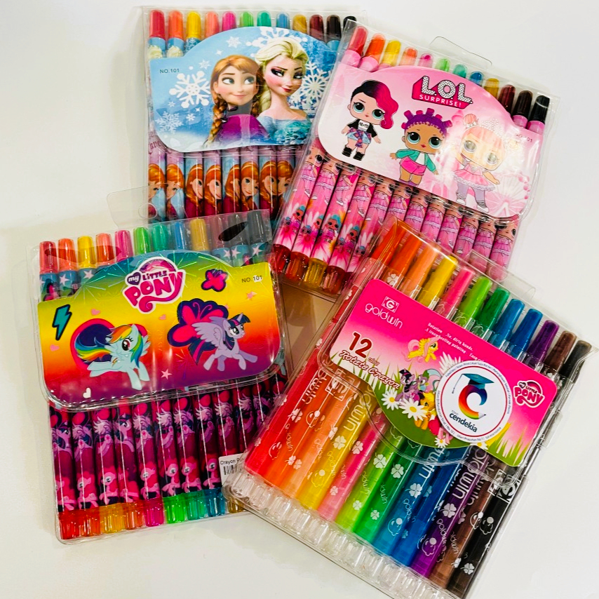 

Crayon Krayon putar fancy 12 warna panjang