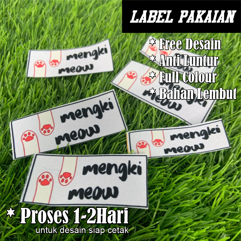 

( TERMURAH ) Label Baju 5 CM X 1,5 CM | Label Hijab | Label Kaos | Label Custom Nama | Free Desain