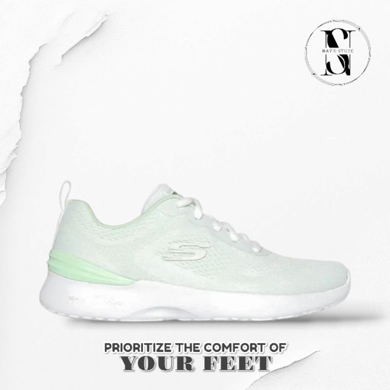 Sepatu Sneakers Wanita SKECHERS SKECH AIR DYNAMIGHT - White/Mint