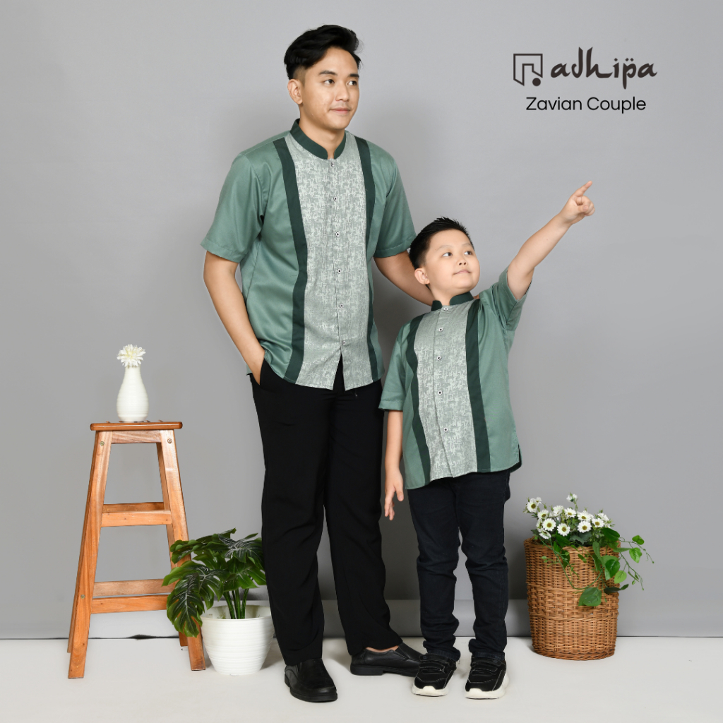 Adhipa Koko Couple Zavian Ayah Anak warna Hijau Sea Green