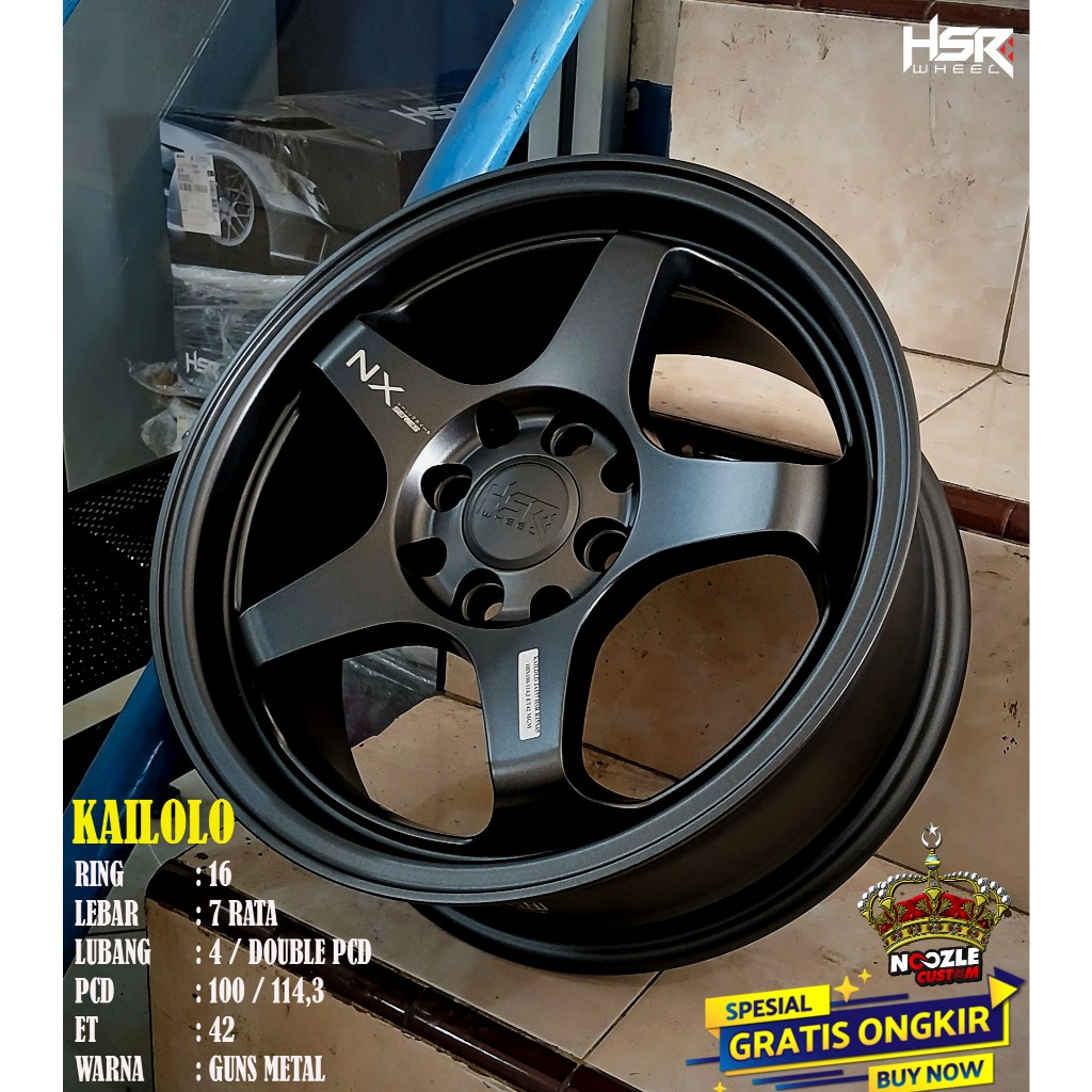 Velg Mobil Jazz Brio Agya R15 Lubang 4 pelek Racing Avanza Baut 4 Double PCD HSR Kailolo