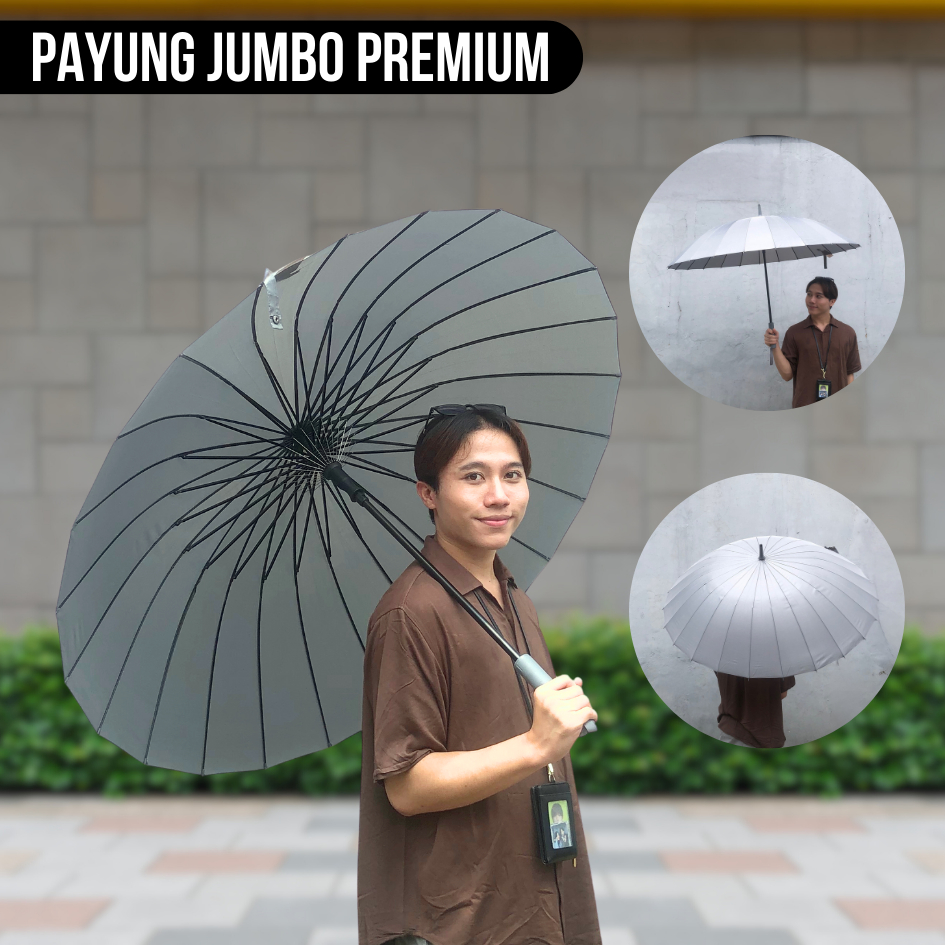 Payung Besar Anti UV Motif Polos 1648 Payung Pejabat Kokoh Payung Aesthetic Besar Payung Jumbo Umbre