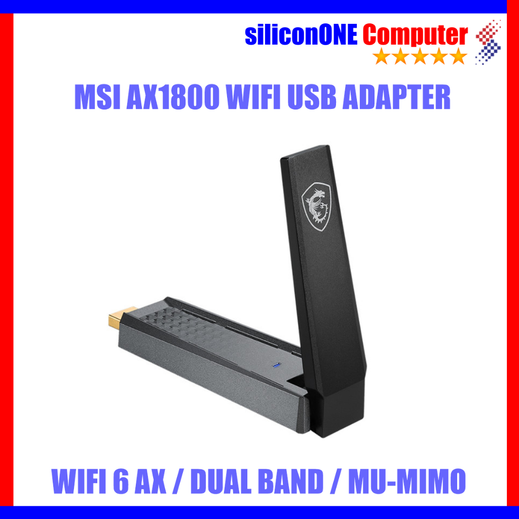 MSI AX1800 WIFI USB Adapter Dual Band Wifi 6 AX
