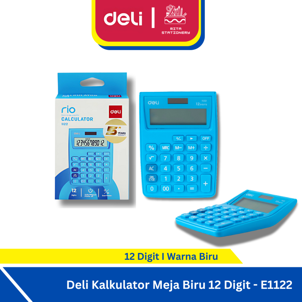 

Deli Kalkulator Portable 12 digit Layar LCD Besar Jelas Garansi 3 Tahun E1122
